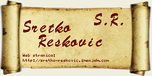 Sretko Resković vizit kartica